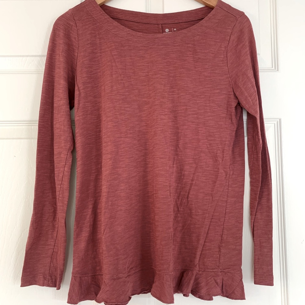 Pink tunic with ruffle